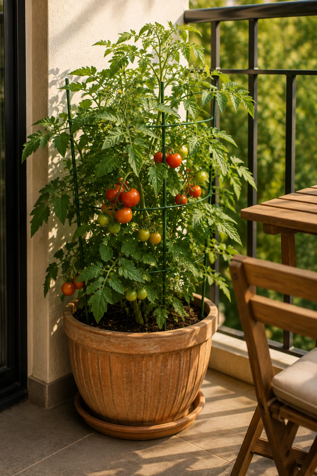 compact vegetable container balcony garden idea