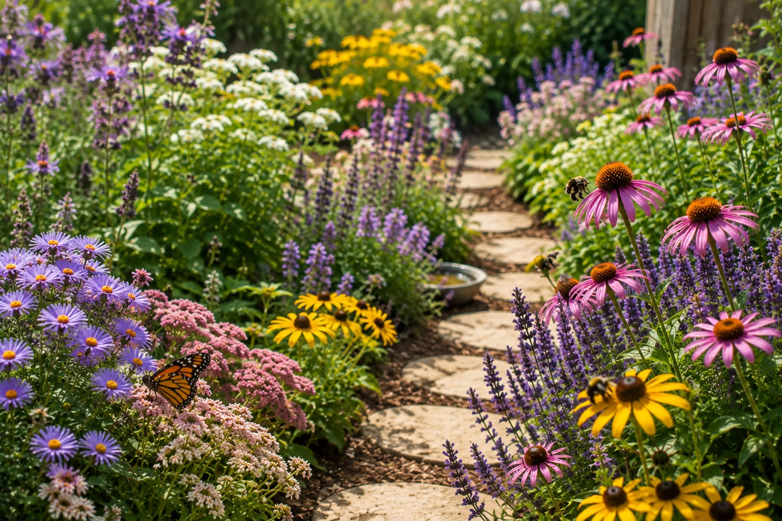 How to Build a Garden That Feeds Pollinators From Spring to Autumn: 6 Design Steps