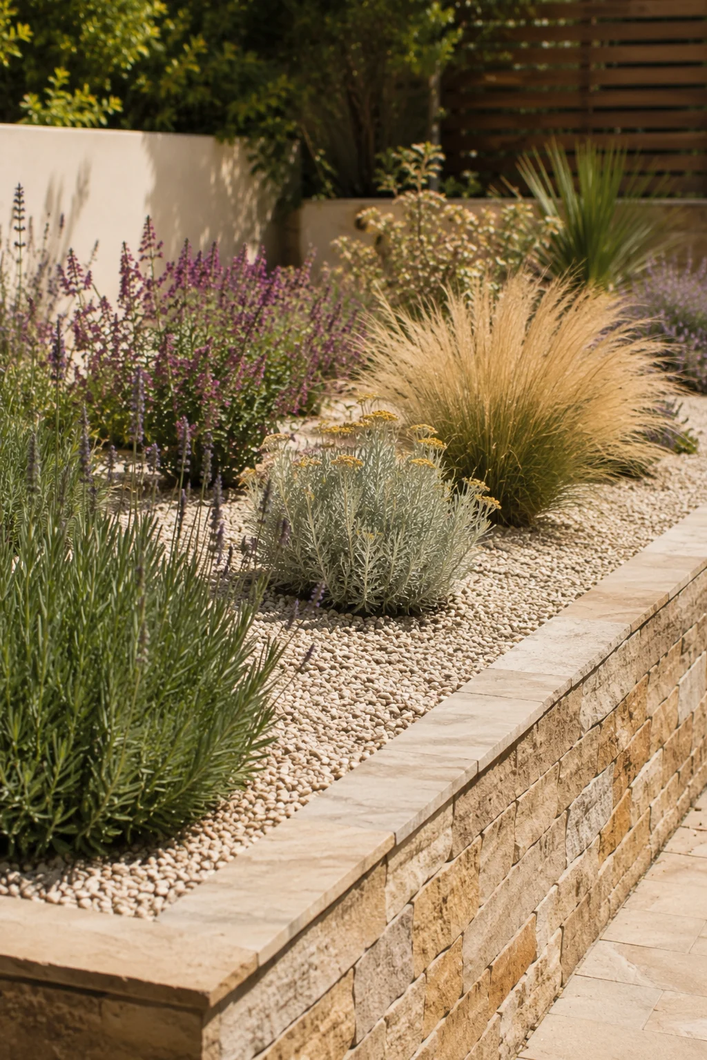 gravel mulch raised bed idea