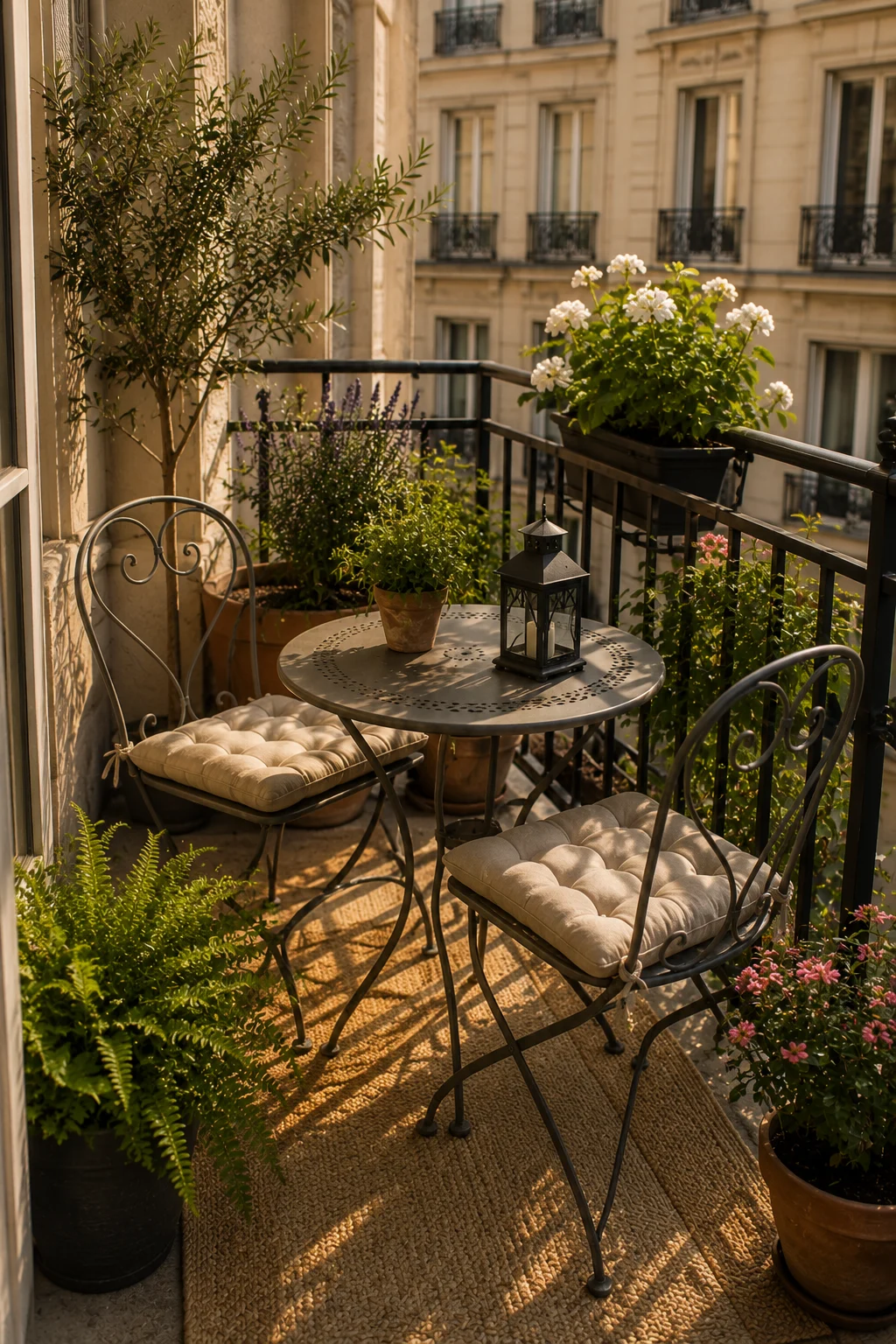 bistro table balcony garden idea