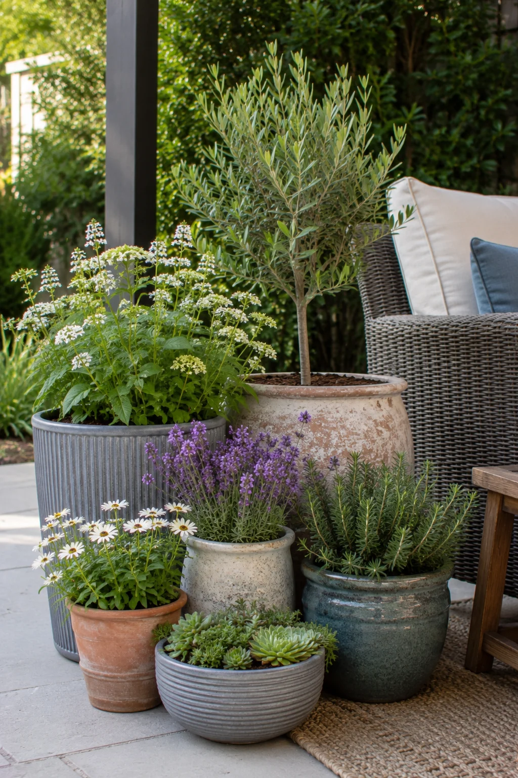 grouped cluster container garden idea
