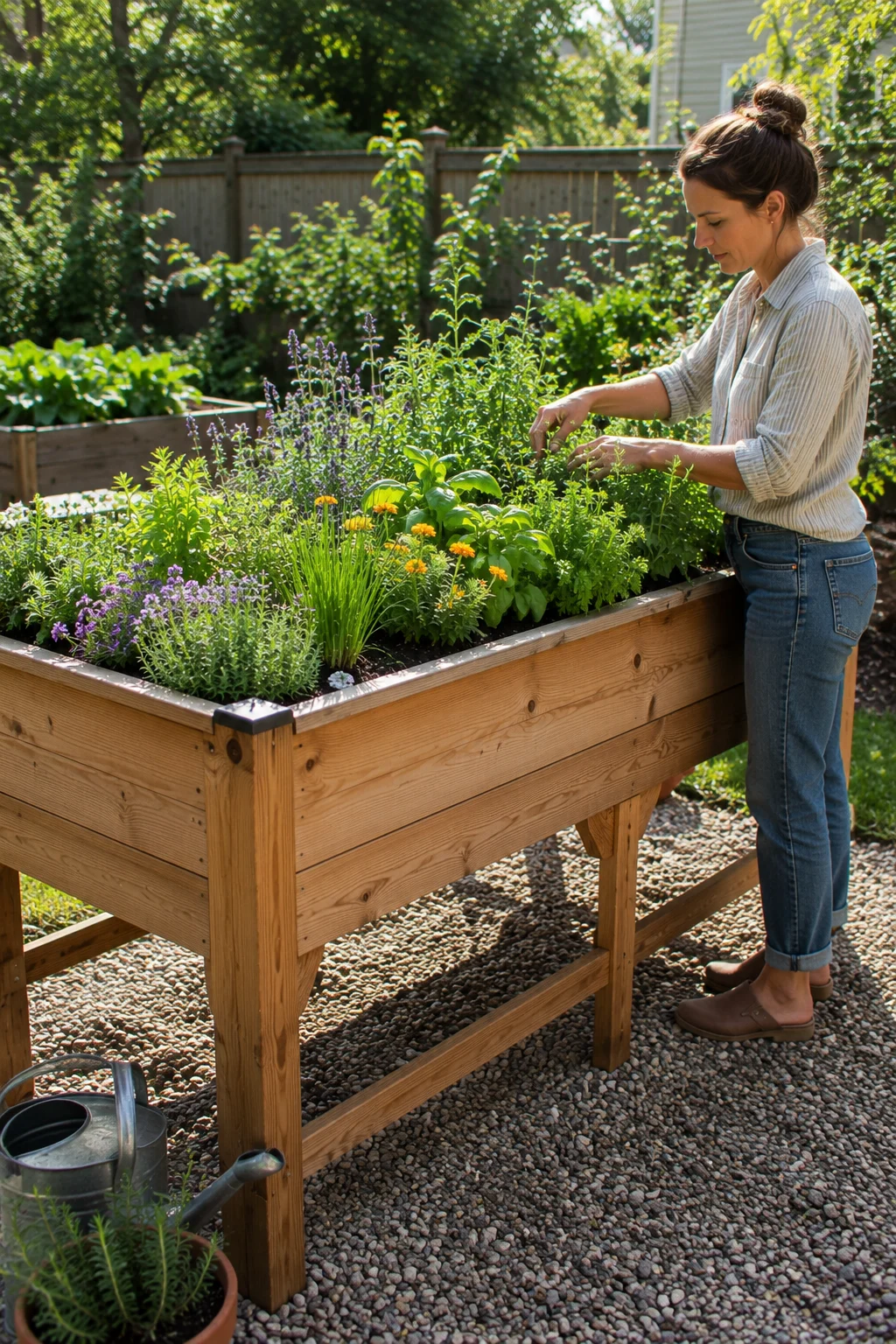 waist height accessible raised bed design idea