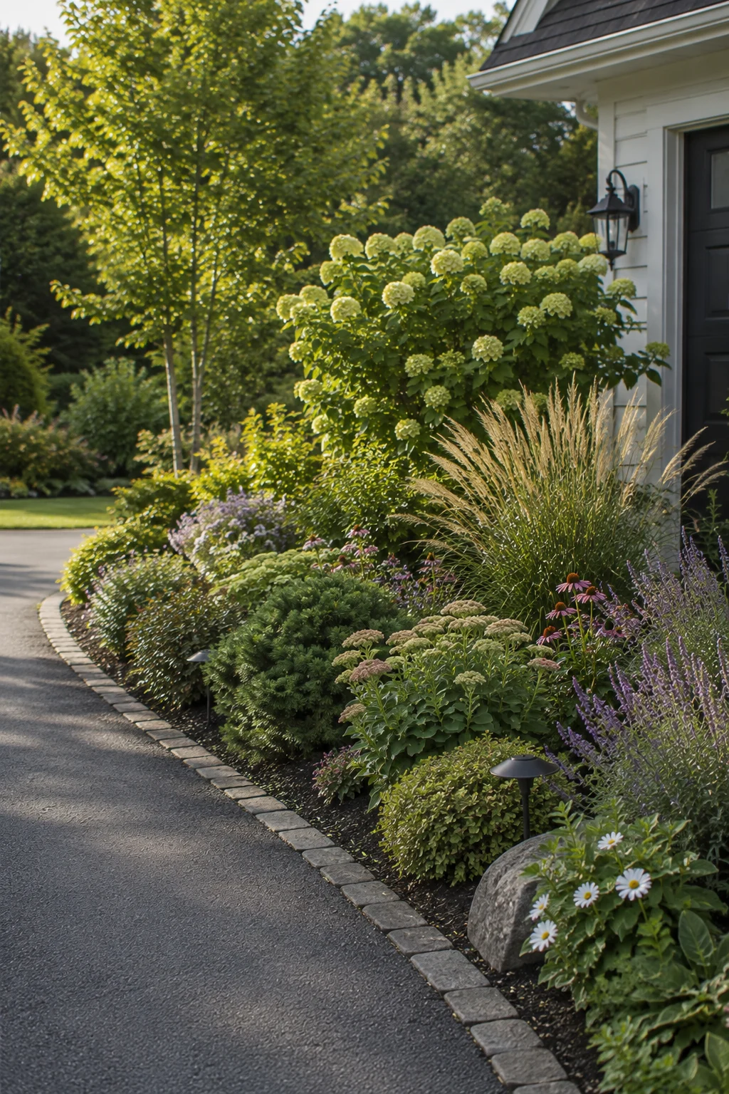 driveway softening border front garden idea