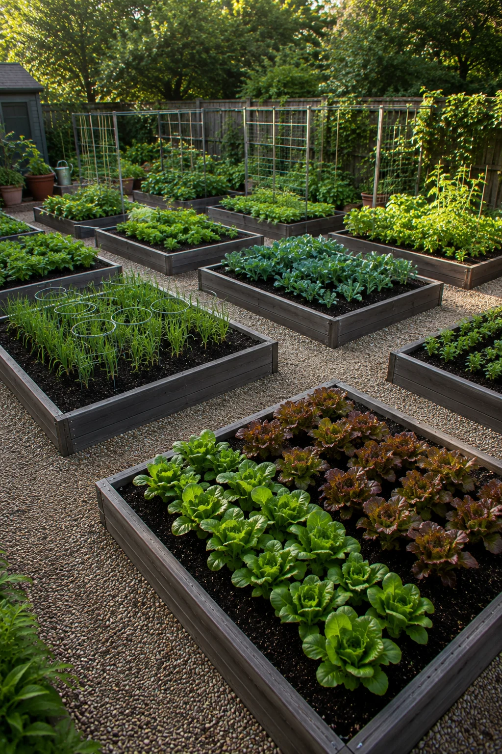modular grid raised bed design idea