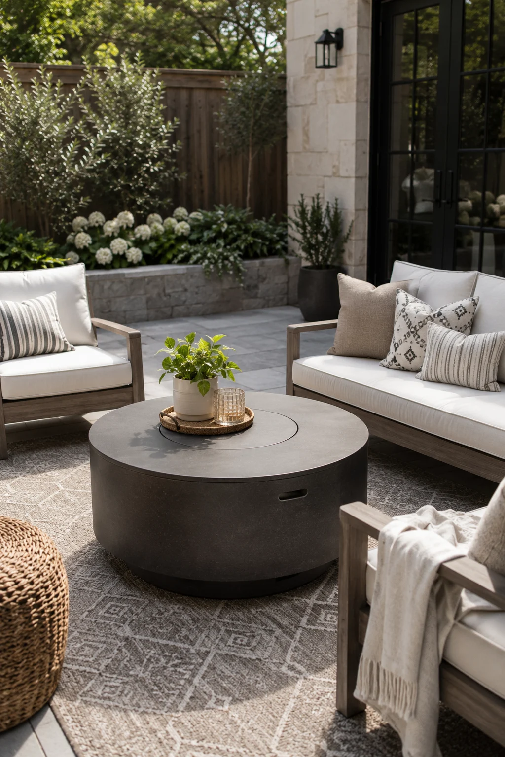 fire pit table coffee table conversion seating idea