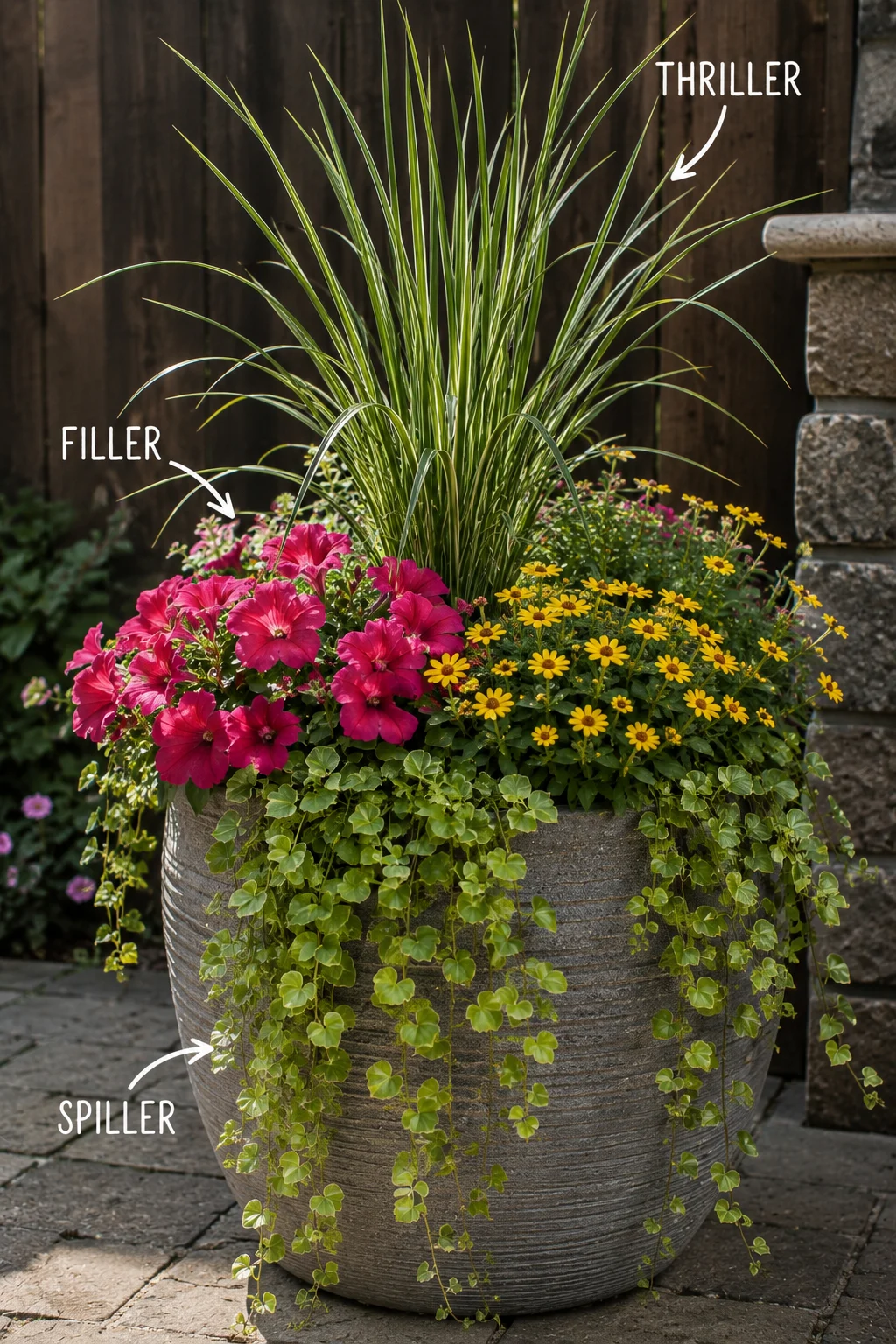 thriller filler spiller container garden idea
