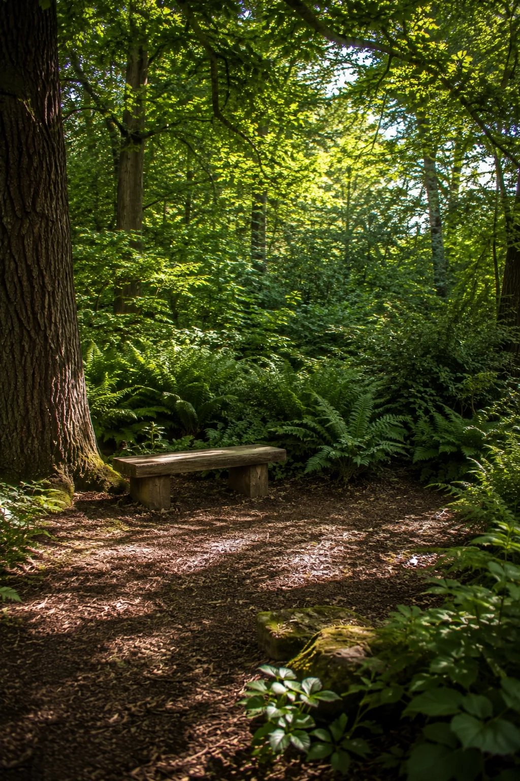 shaded clearing woodland garden idea