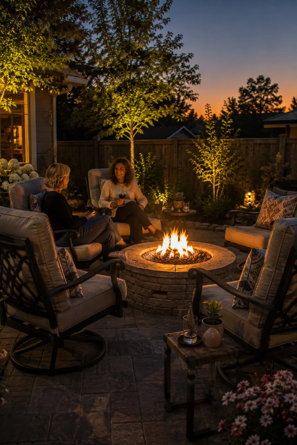 swivel chairs fire pit seating idea