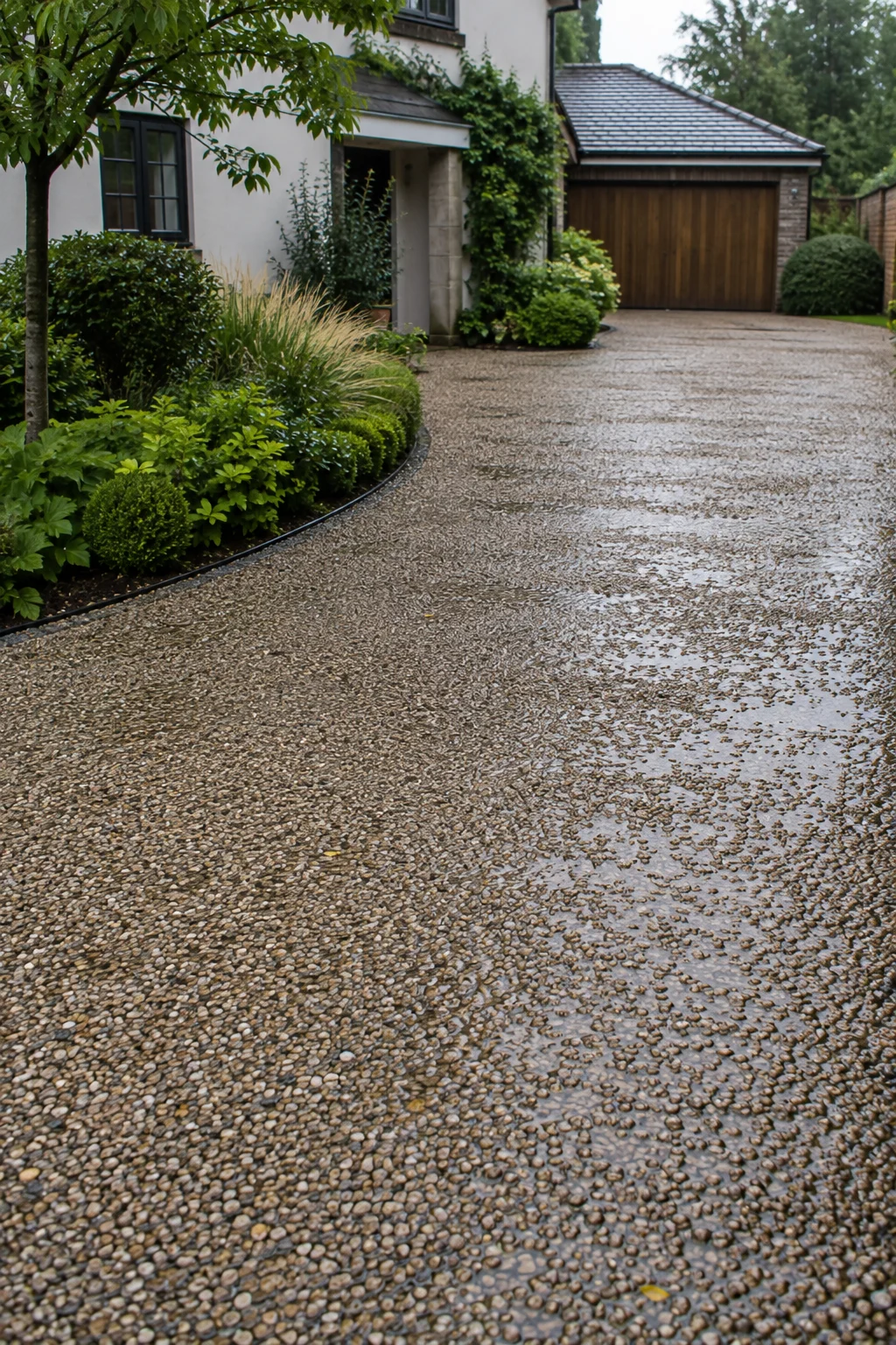 permeable gravel driveway drainage idea