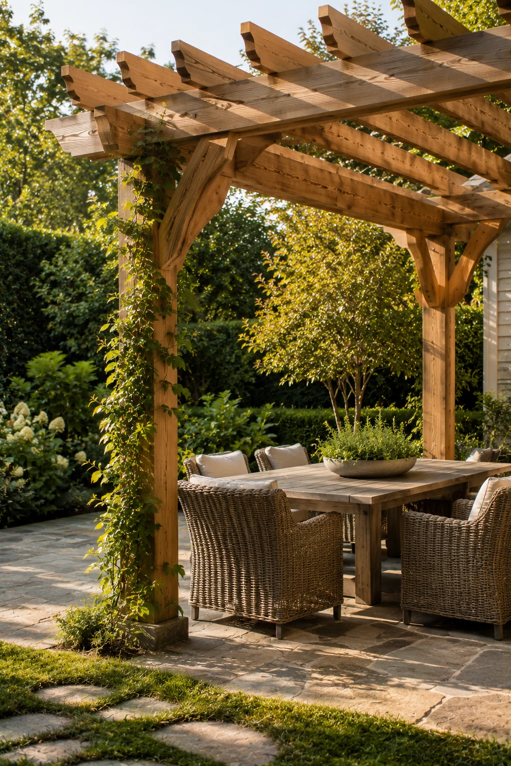 classic timber pergola garden idea