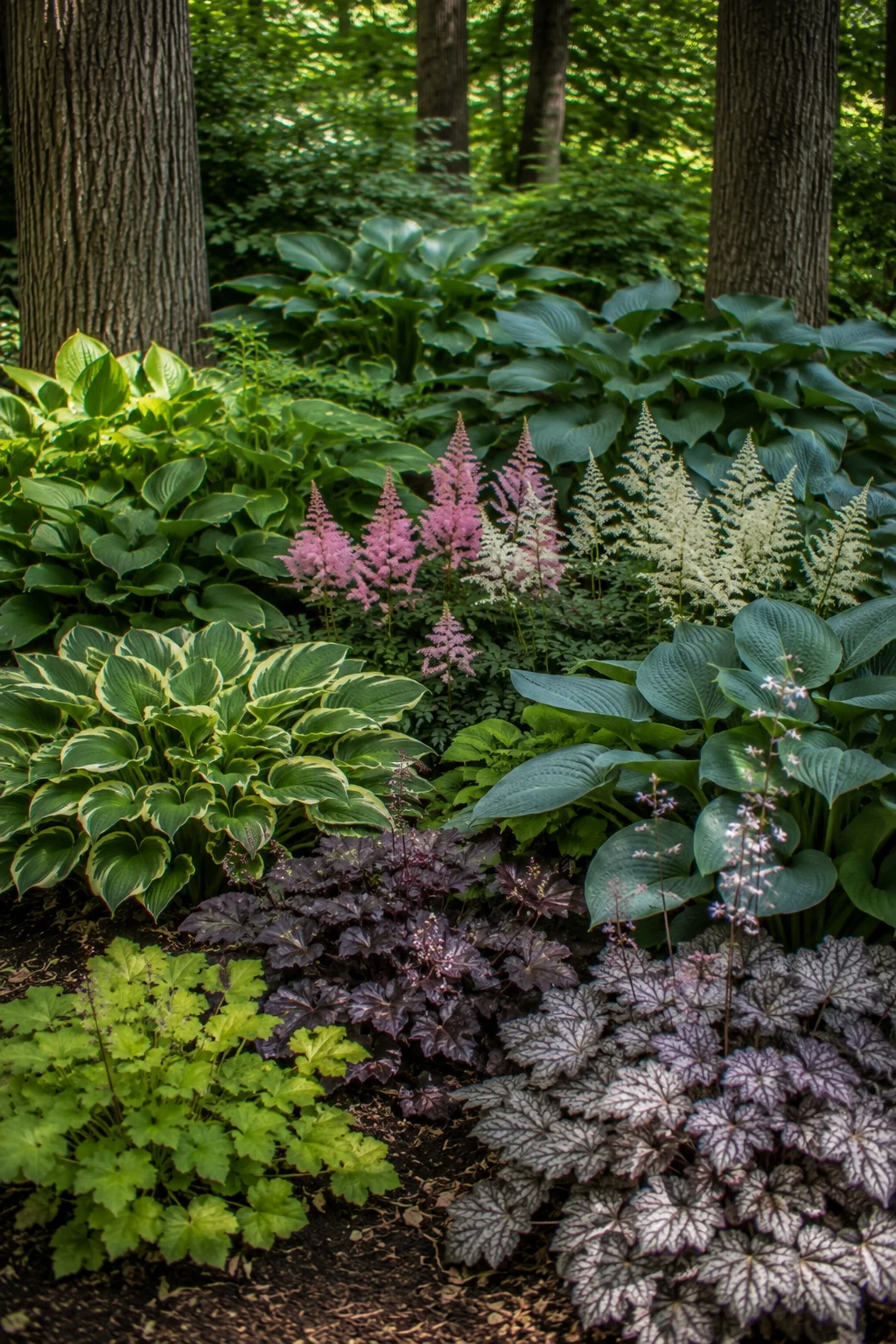 woodland perennials shade garden idea