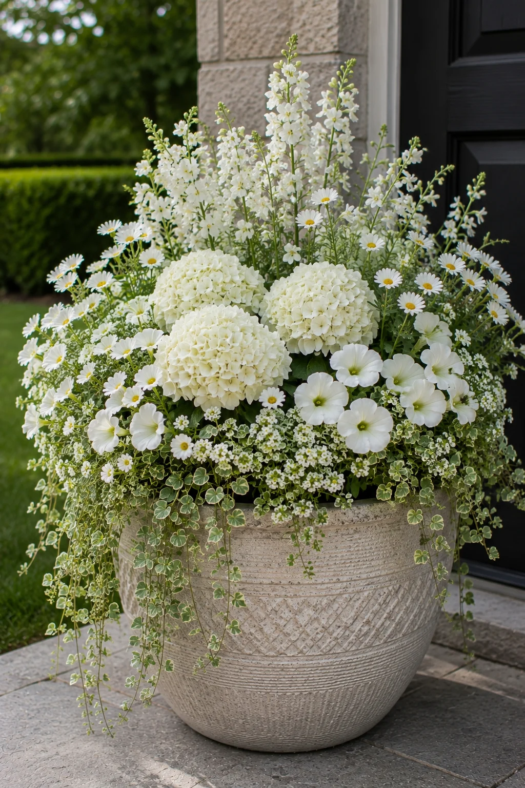 monochromatic container garden idea