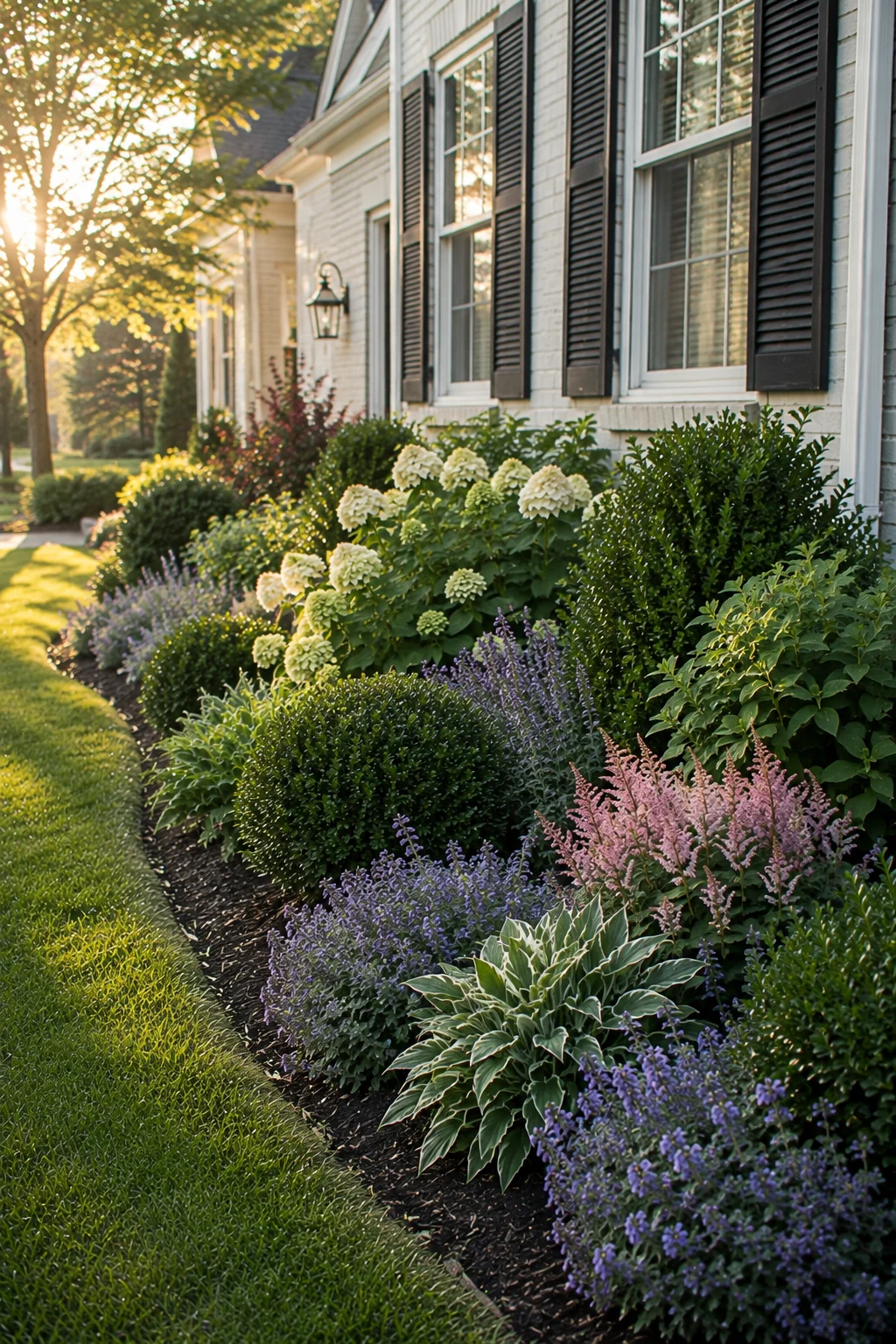 foundation softening border front garden idea