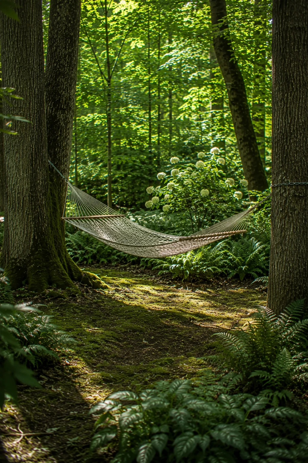 hammock woodland garden idea