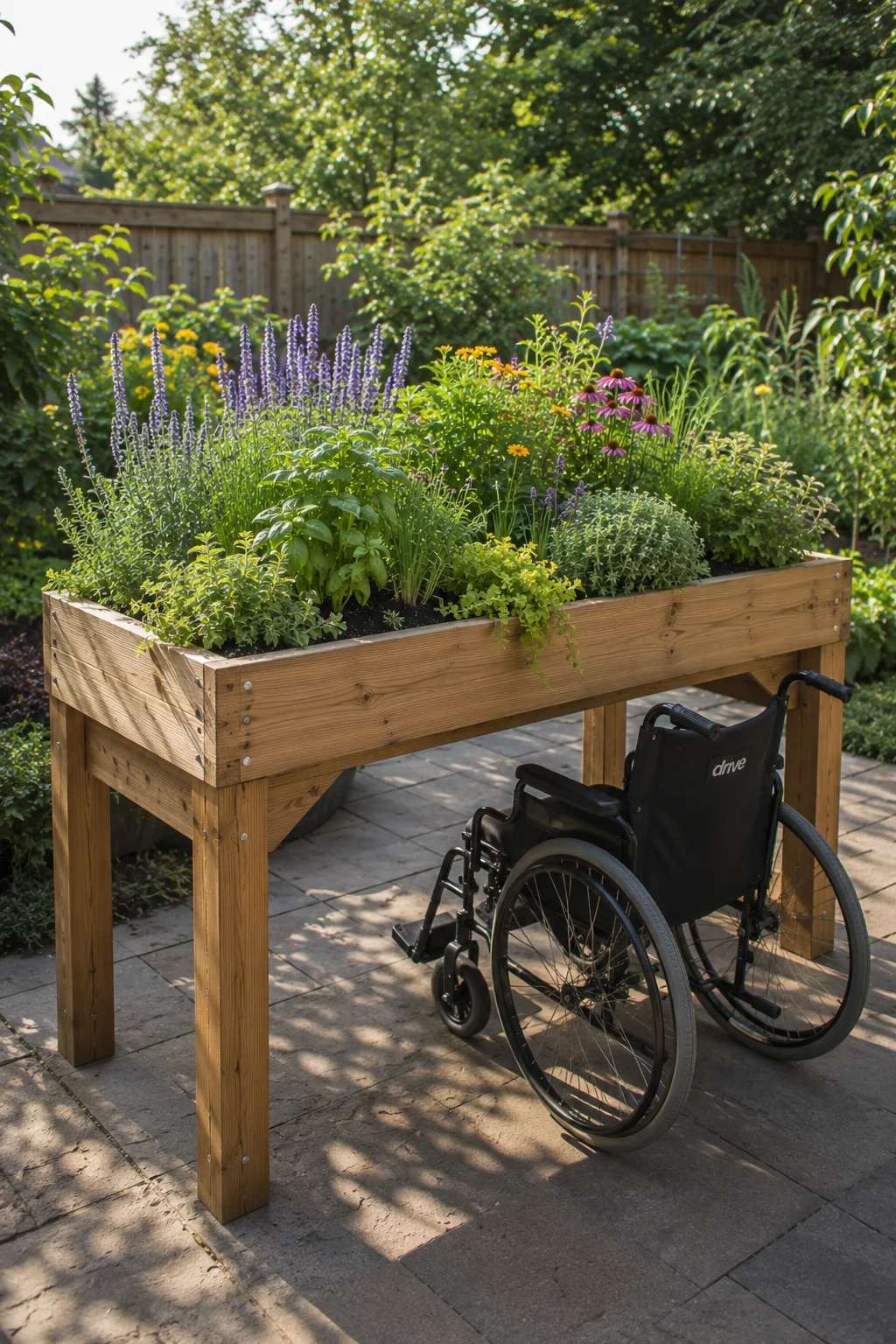 wheelchair accessible raised bed design idea