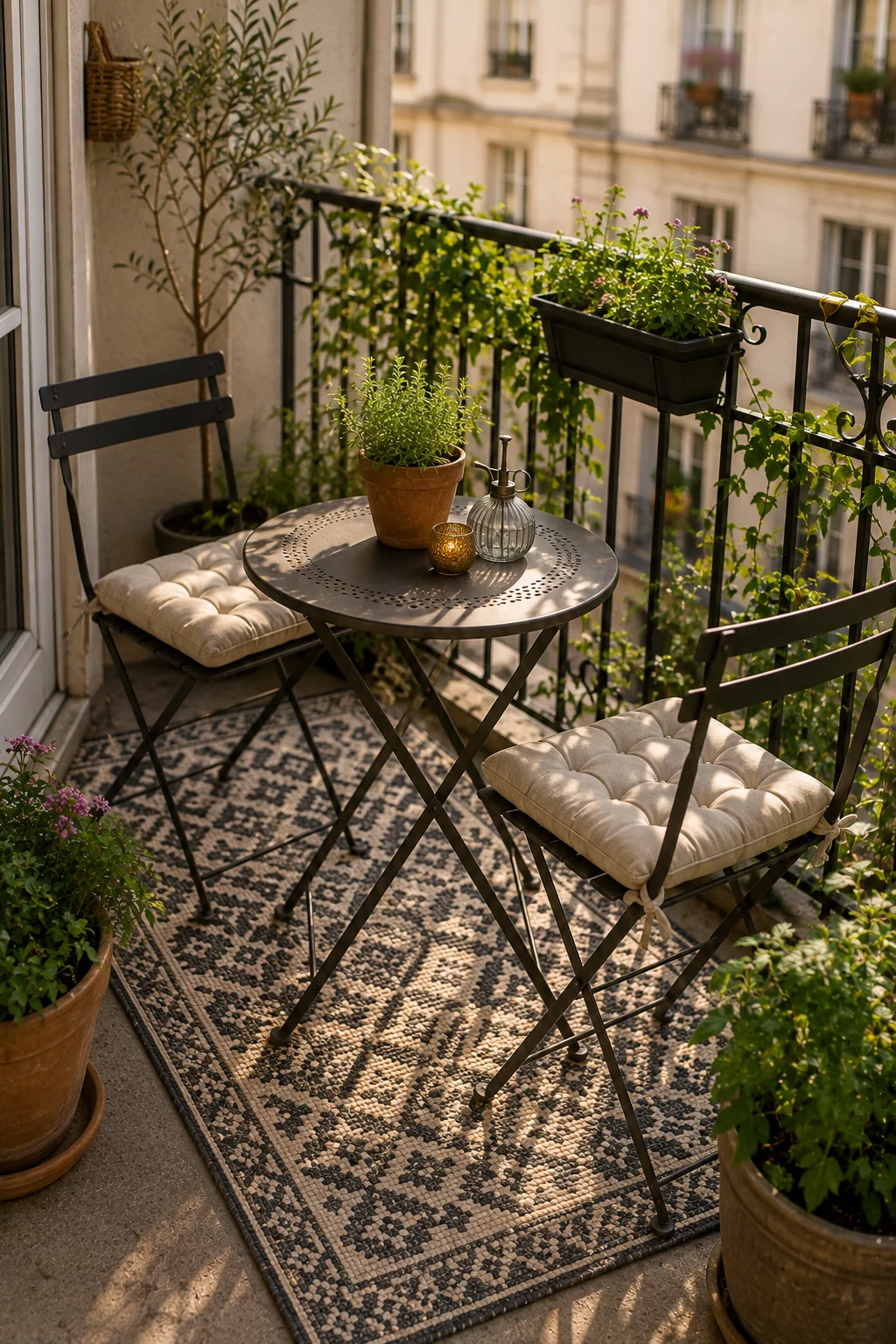 outdoor rug balcony garden idea